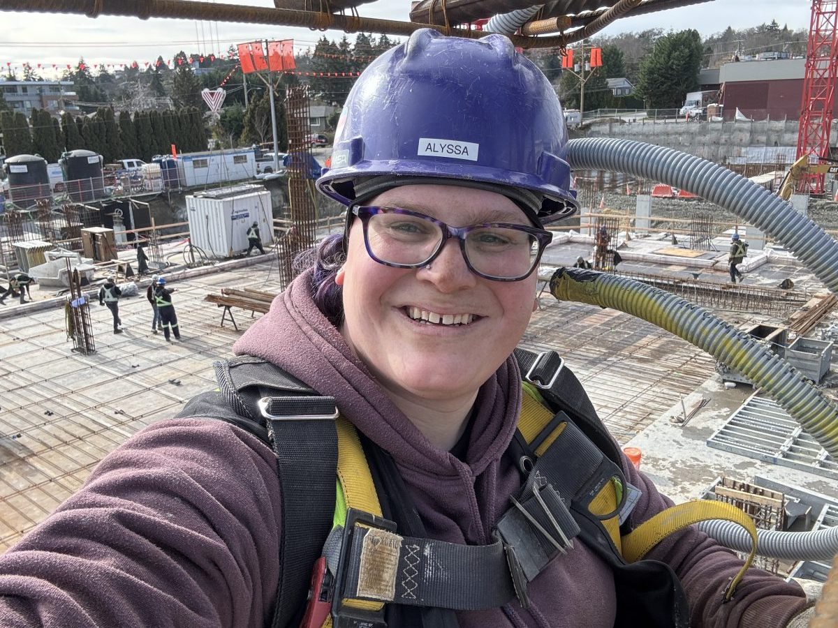 I was at the top of a 25’ rebar column installing coreline for lighting boxes.