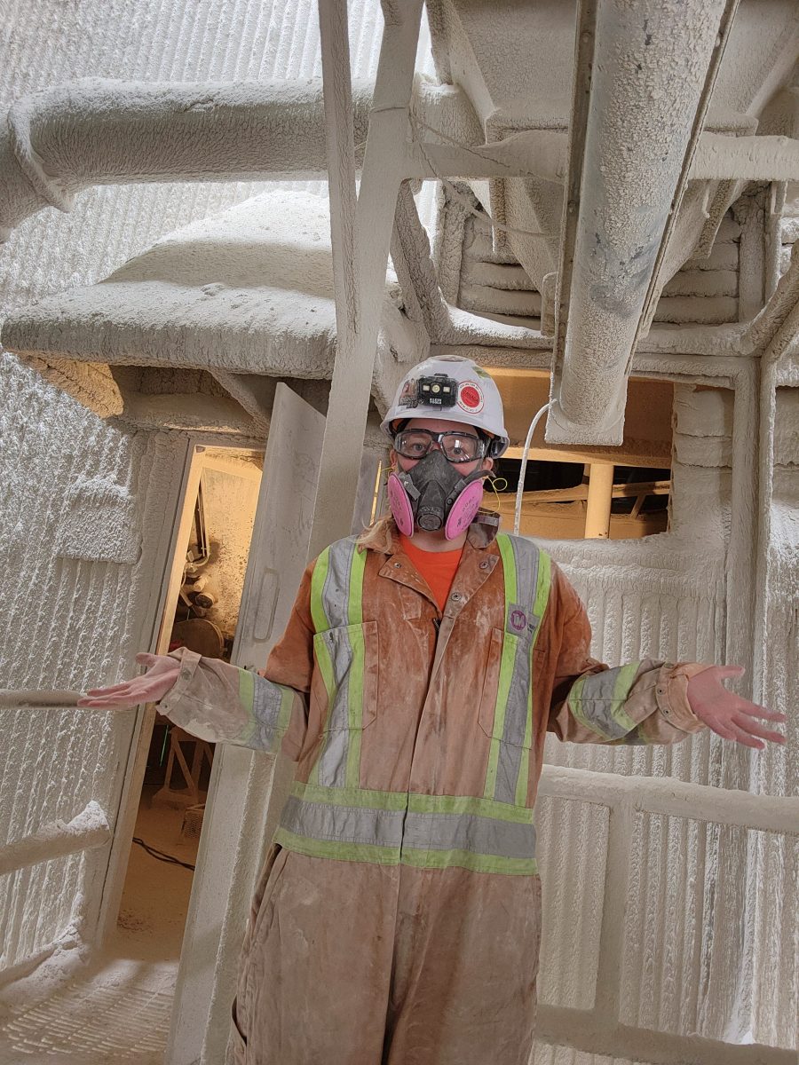 Cleaning an electrical room in Dundas ontario at a limestone facility working for trademark.
